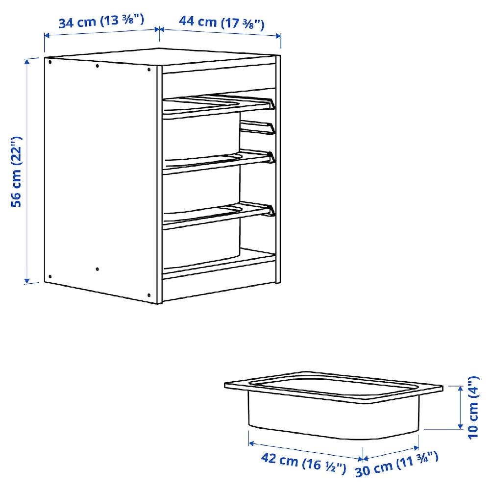 IKEA TROFAST Combinazione Con Contenitori Bianco/bianco 34x44x56 Cm