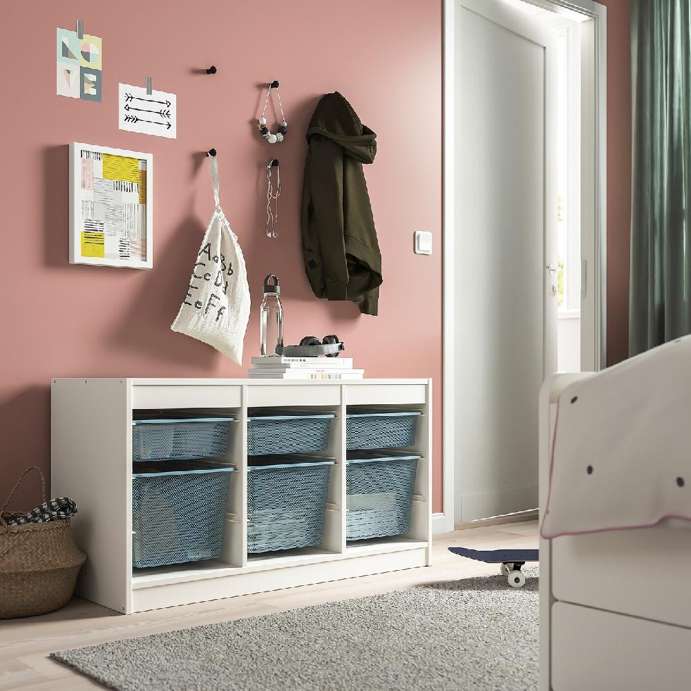 IKEA TROFAST Combinazione Con Contenitori Bianco/grigio-blu 99x44x56 Cm