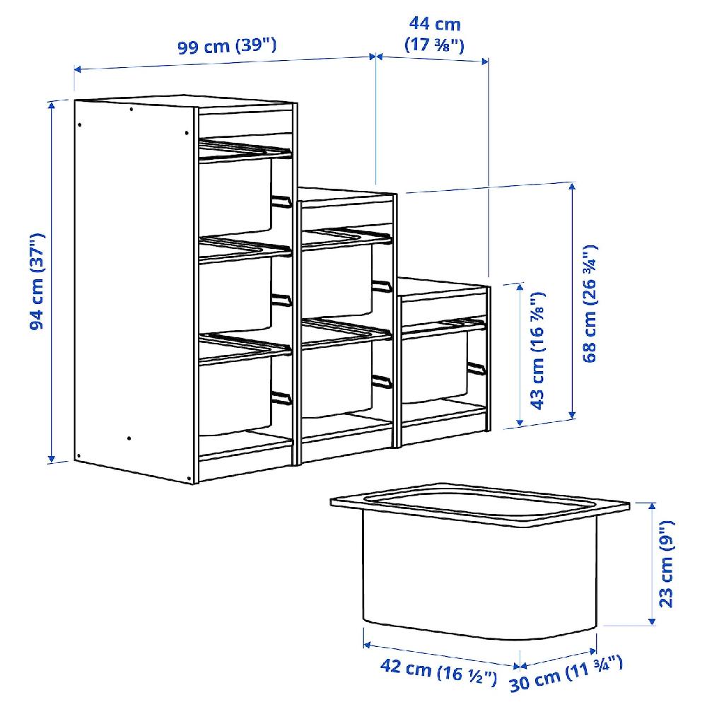 IKEA TROFAST Combinazione Con Contenitori Bianco/lilla 99x44x94 Cm