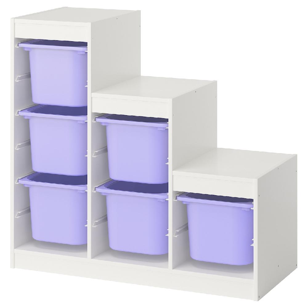 IKEA TROFAST Combinazione con contenitori bianco/lilla 99x44x94 cm