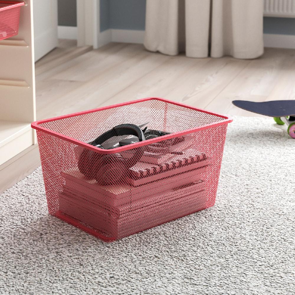IKEA TROFAST Combinazione Con Contenitori Bianco/rosso Chiaro 46x30x145 Cm