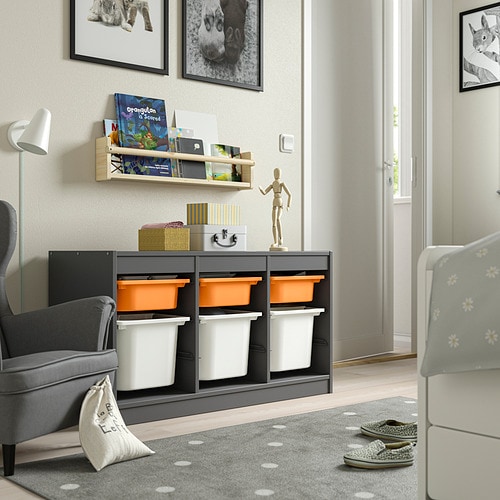 IKEA TROFAST Combinazione Con Contenitori Grigio Salmone/bianco 99x44x56 Cm