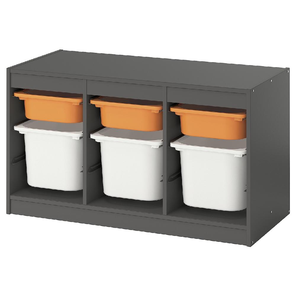 IKEA TROFAST Combinazione con contenitori grigio salmone/bianco 99x44x56 cm
