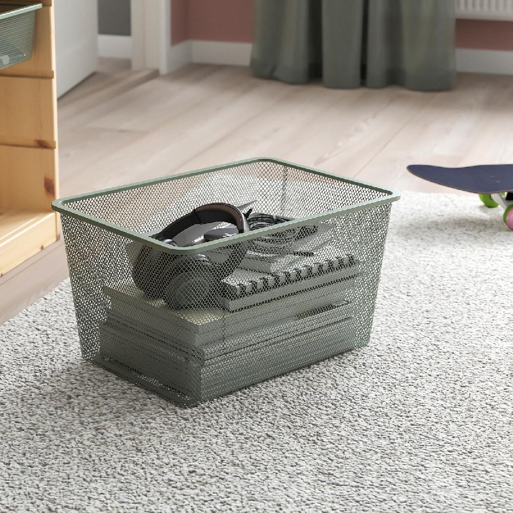 IKEA TROFAST Combinazione Con Contenitori Pino Con Mordente Bianco Grigio-blu/verde Chiaro-grigio 93x44x52 Cm
