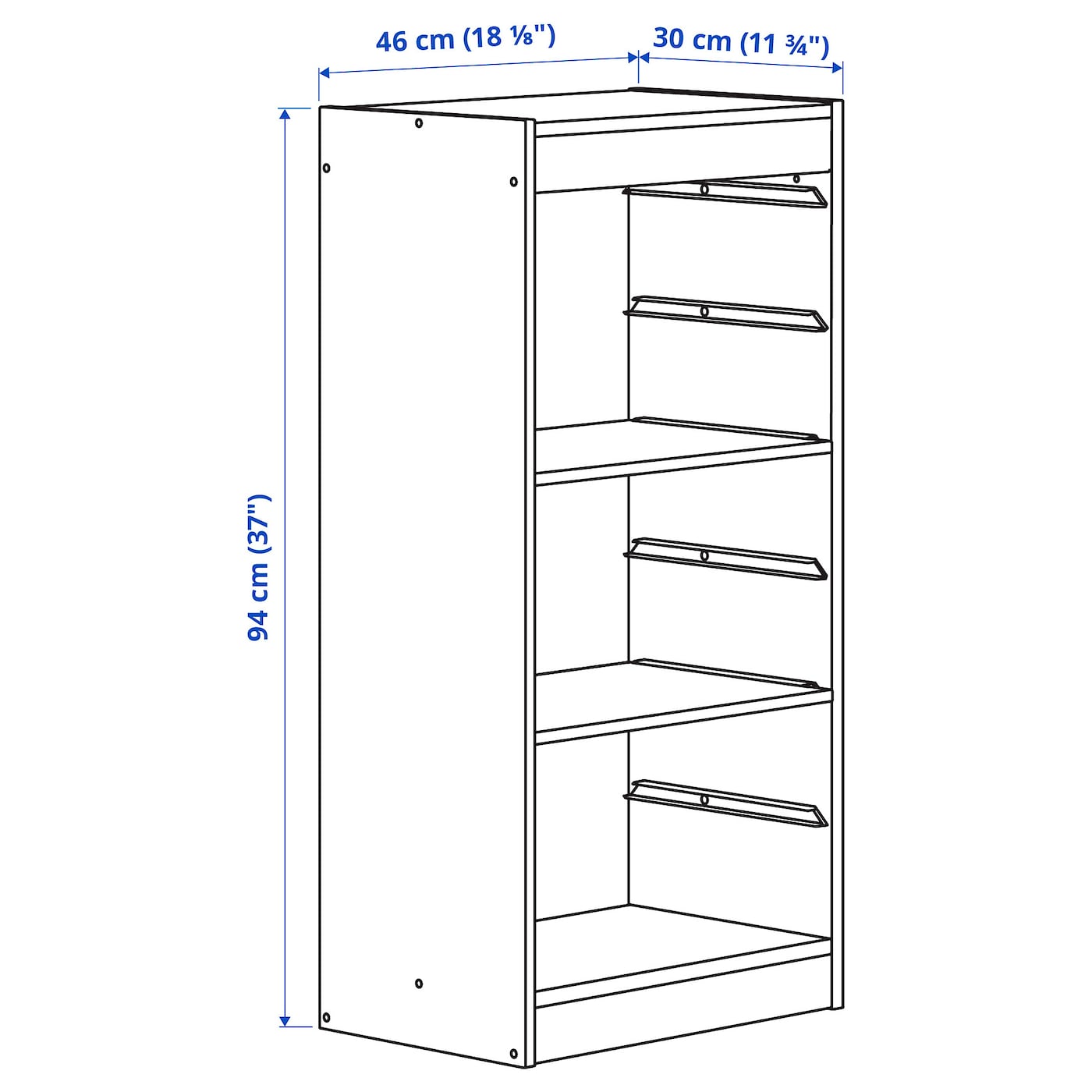 IKEA TROFAST Combinazione Di Mobili Bianco 46x30x94 Cm