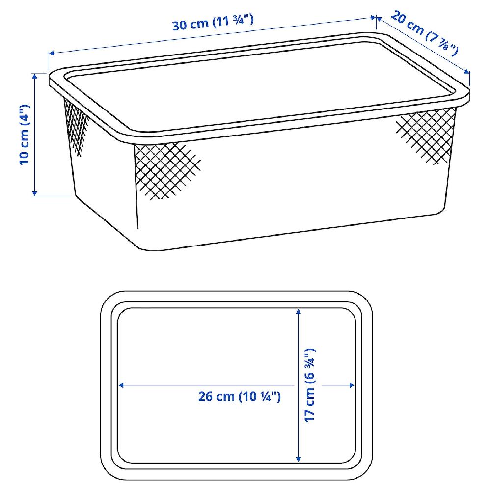 IKEA TROFAST Contenitore In Rete Grigio-blu 20x30x10 Cm