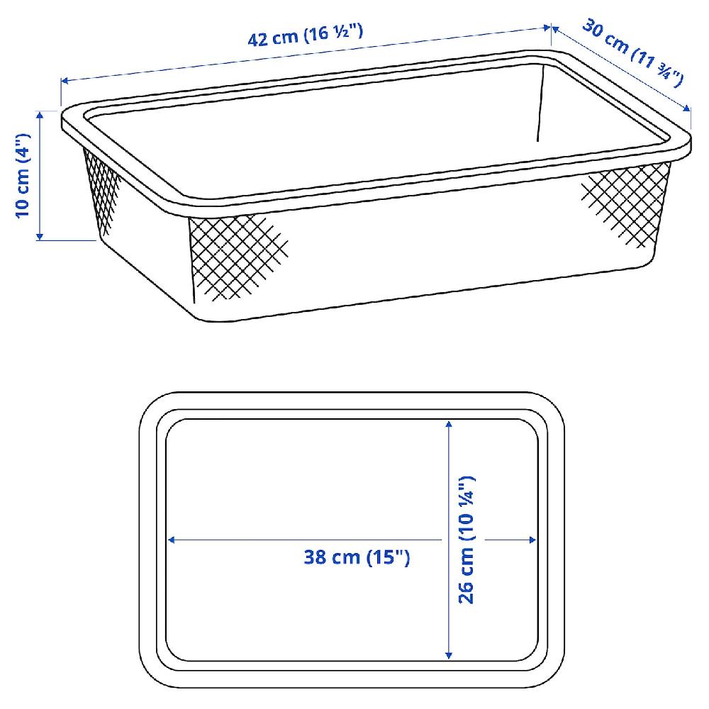 IKEA TROFAST Contenitore In Rete Verde Chiaro-grigio 42x30x10 Cm