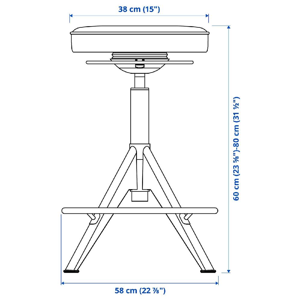 IKEA TROLLBERGET Sgabello Per Seduta Attiva Glose Nero