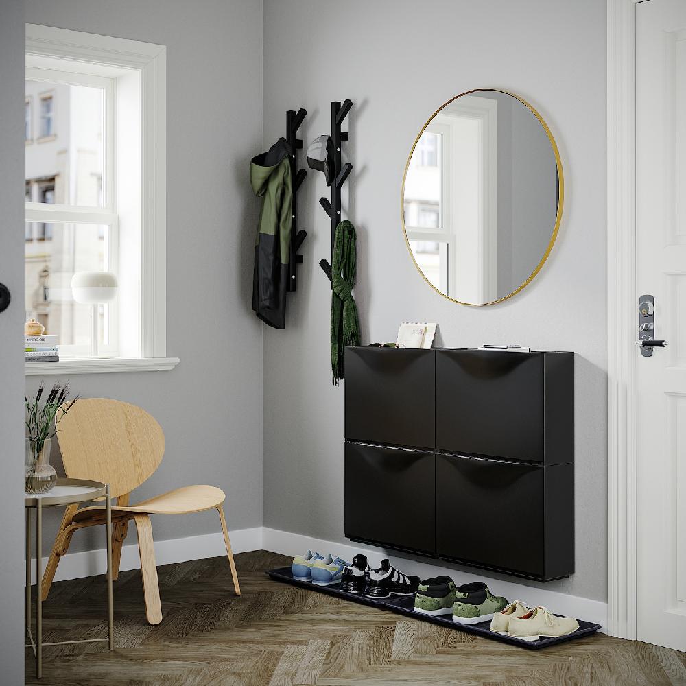 IKEA TRONES / BAGGMUCK Set Mobili Ingresso 6 Pezzi Nero/grigio