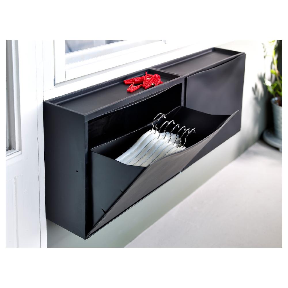 IKEA TRONES Scarpiera/elemento Contenitore Nero 52x18x39 Cm