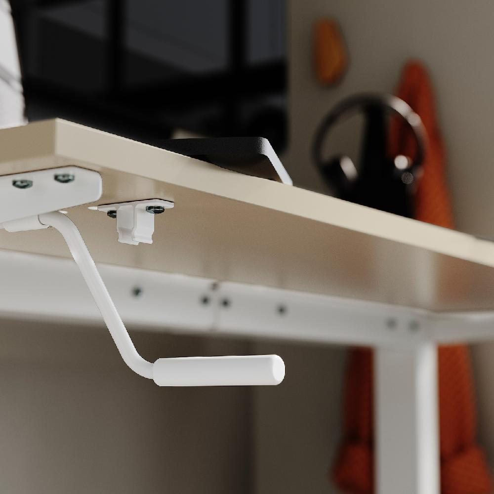 IKEA TROTTEN/LIDKULLEN / BESTÅ/LAPPVIKEN Scrivania/elemento Contenitore E Sedia Girevole Beige/bianco