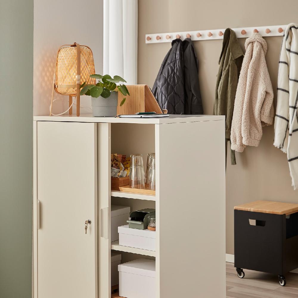 IKEA TROTTEN Mobile Con Ante Scorrevoli Bianco 80x55x110 Cm