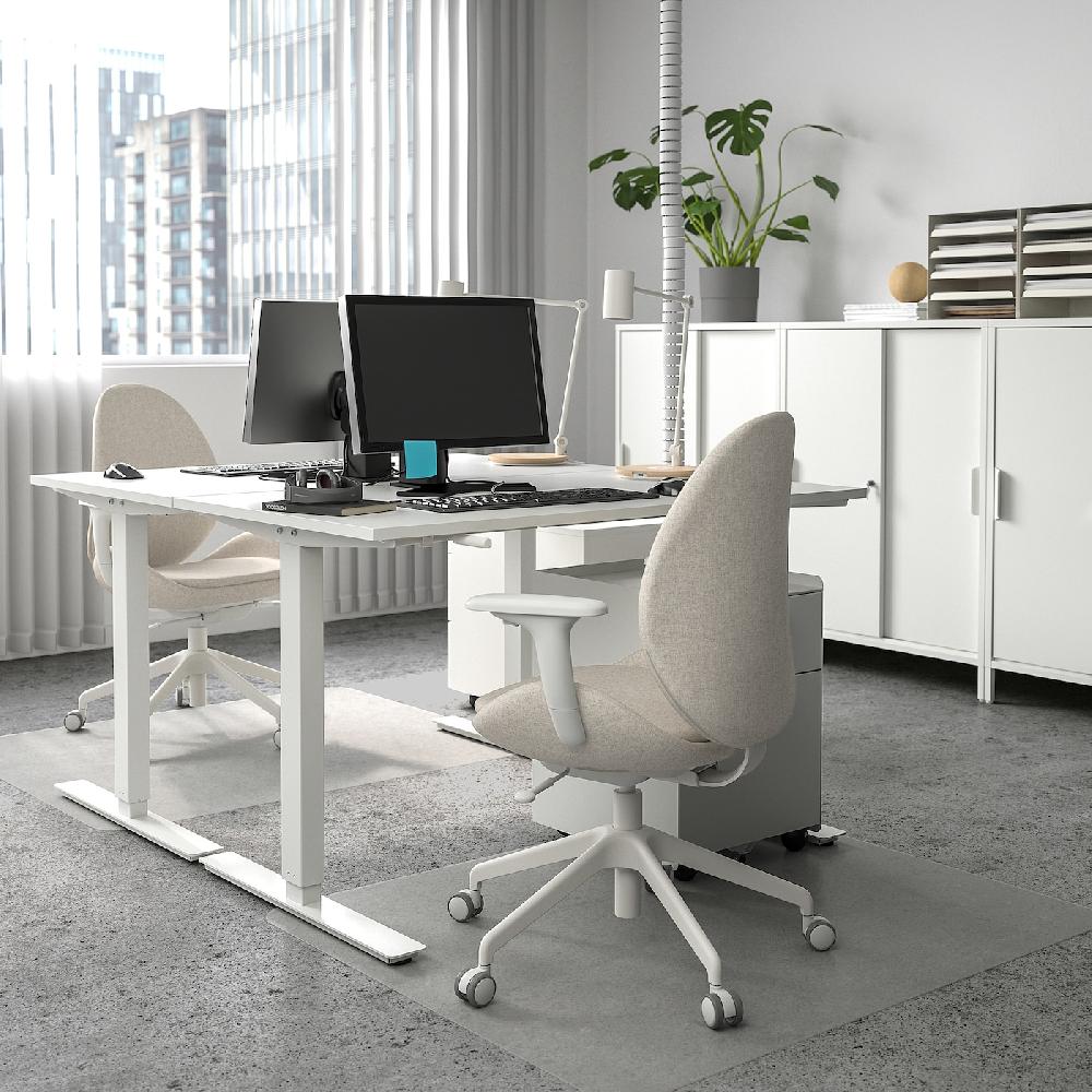 IKEA TROTTEN Scrivania Regolabile In Altezza Bianco 120x70 Cm