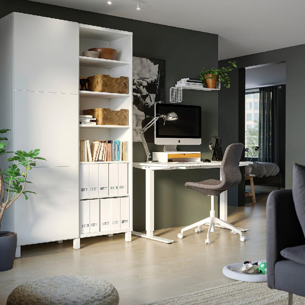 IKEA TROTTEN Scrivania Regolabile In Altezza Bianco 160x80 Cm