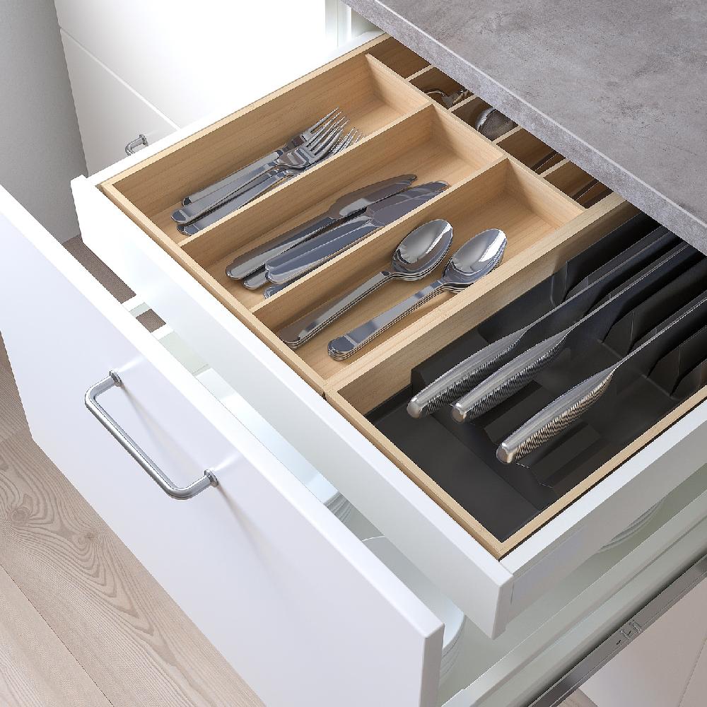 IKEA UPPDATERA Portaposate/portacoltelli Bambù Chiaro 52x50 Cm