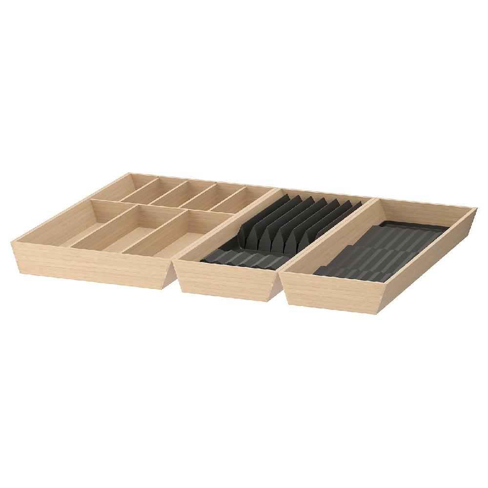 IKEA UPPDATERA Portaposate/portacoltelli+portaspez bambù chiaro 72x50 cm