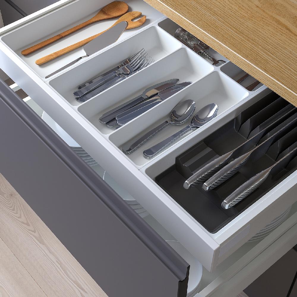 IKEA UPPDATERA Portaposate-utensili/portacoltelli Bianco/antracite 72x50 Cm