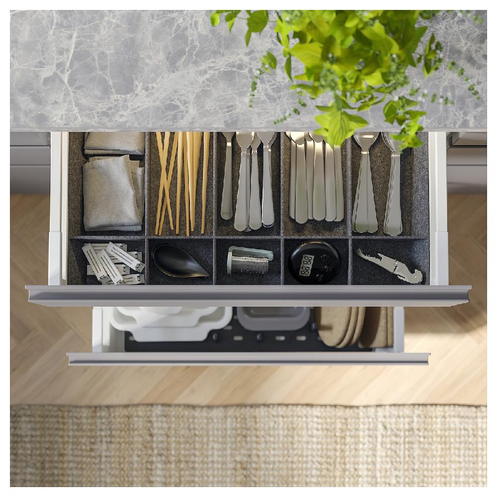IKEA UPPDATERA Portatutto Regolabile Per Cassetto Grigio 60 Cm