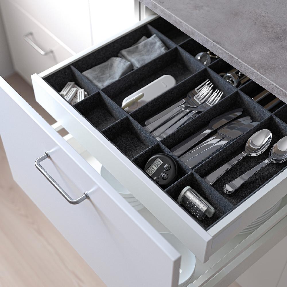 IKEA UPPDATERA Portatutto Regolabile Per Cassetto Grigio 60 Cm