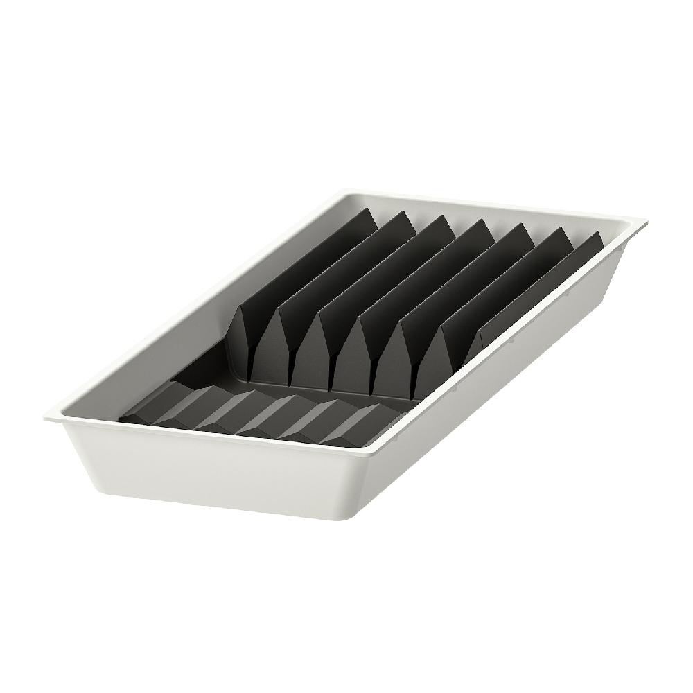 IKEA UPPDATERA Vassoio con portacoltelli bianco/antracite 20x50 cm