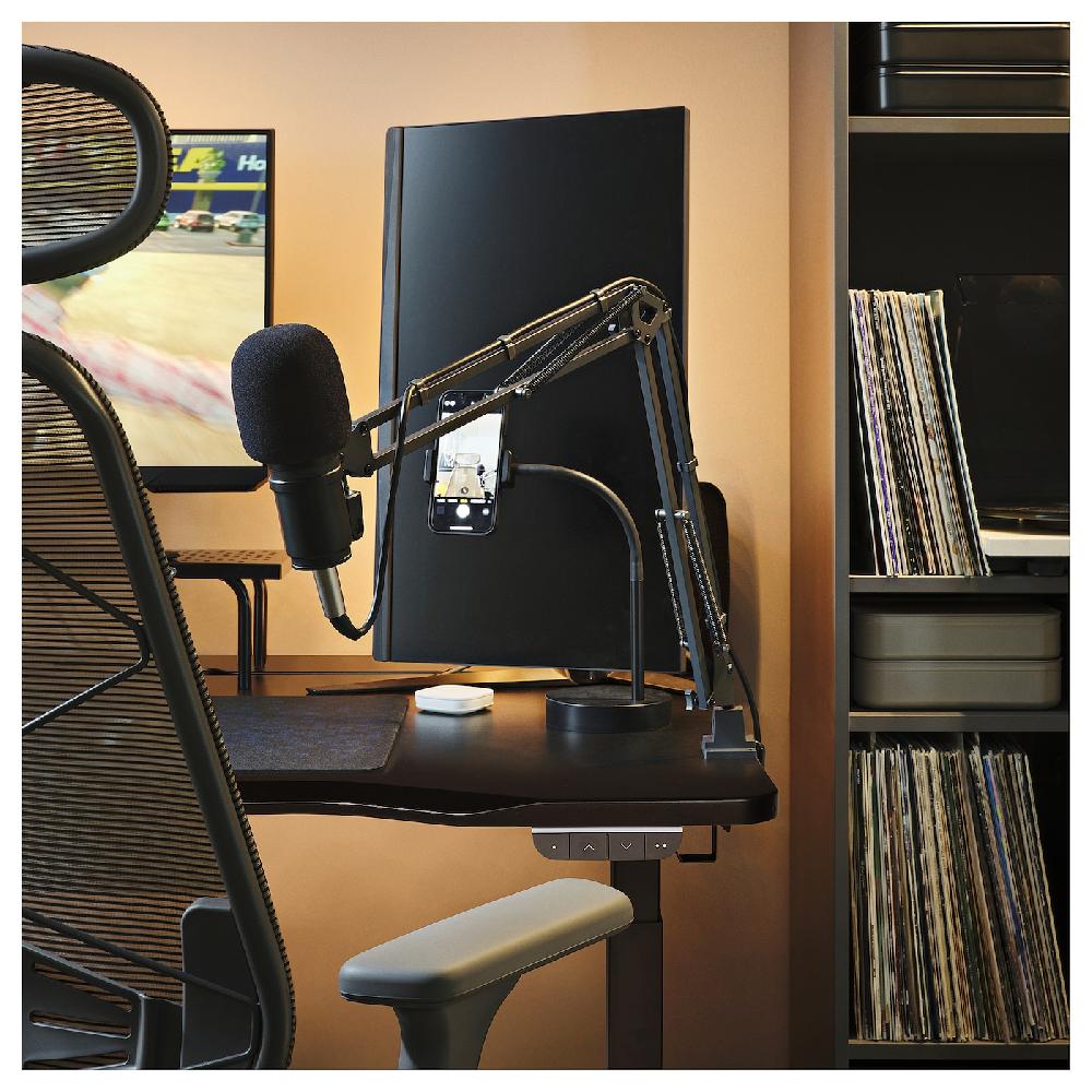 IKEA UTMANING Scrivania Gaming Altezza Regolabile Elettrico/nero 160x80 Cm