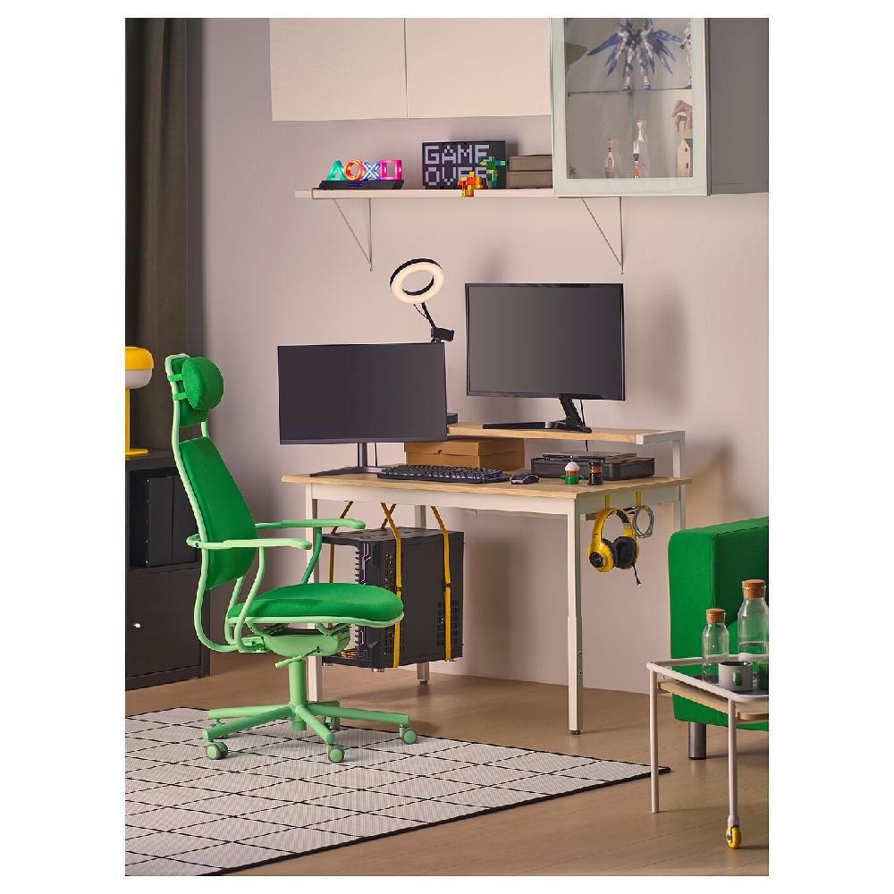 IKEA UTVISNING Scrivania Da Gaming Con Ripiano Effetto Frassino/bianco 120x60 Cm