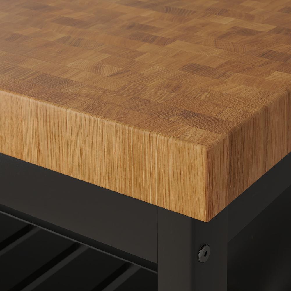 IKEA VADHOLMA Isola Per Cucina Nero/rovere 126x79x90 Cm