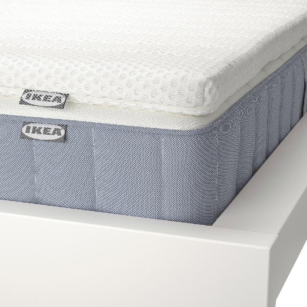 IKEA VALEVÅG Materasso E Topper Rigido Azzurro/Nisseholm Bianco 120x200 Cm