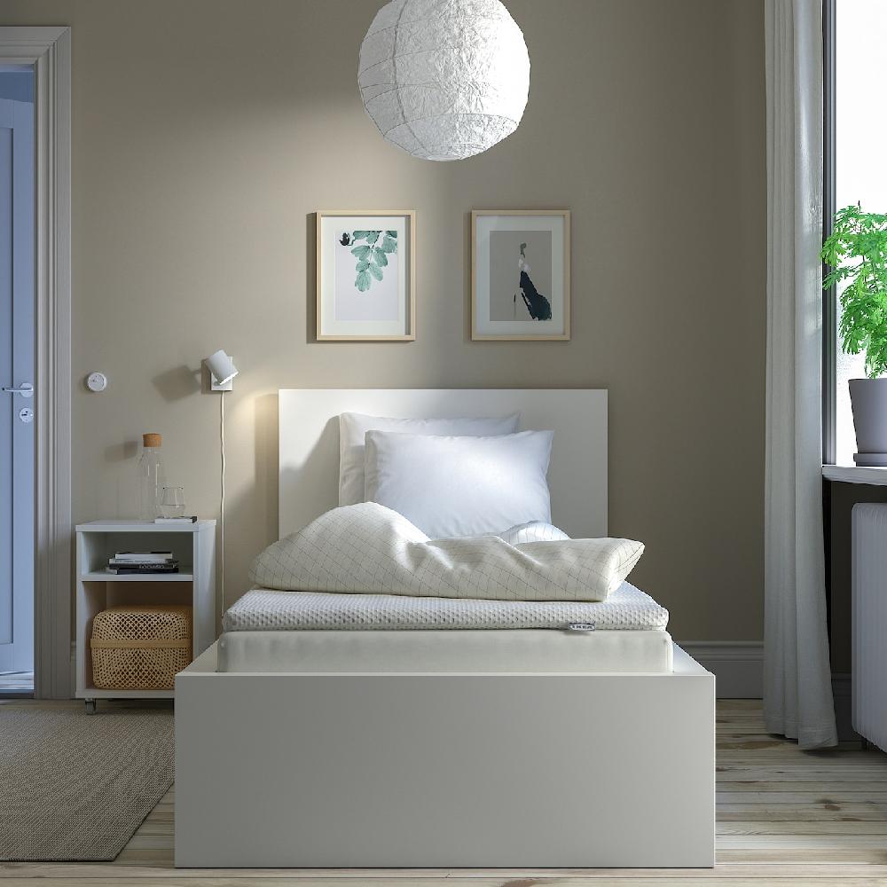 IKEA VALEVÅG Materasso E Topper Rigido Azzurro/Nisseholm Bianco 120x200 Cm