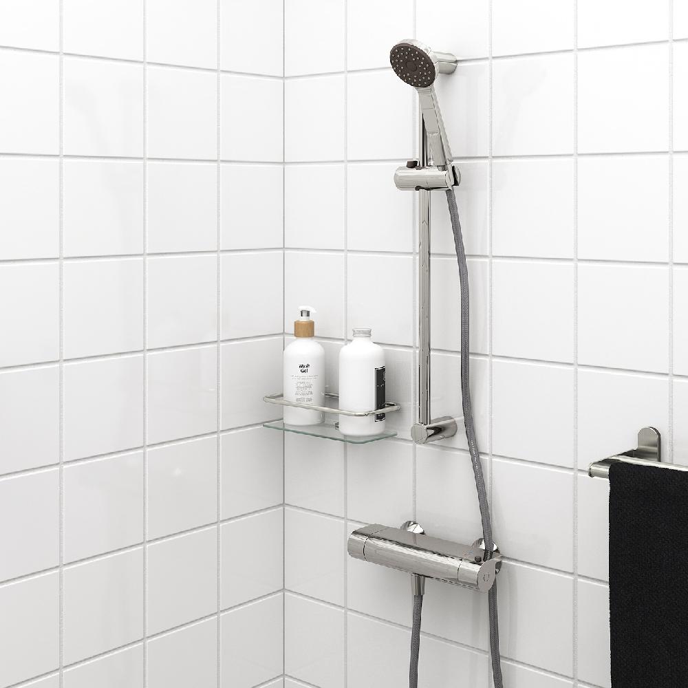 IKEA VALLAMOSSE Set Doccetta/asta Per Saliscendi Cromato