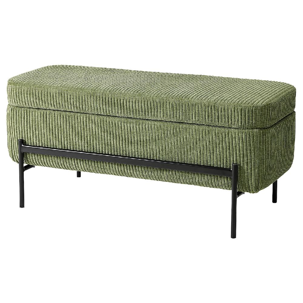 IKEA VALTORP Panca con contenitore/Samsala giallo scuro-verde 103 cm