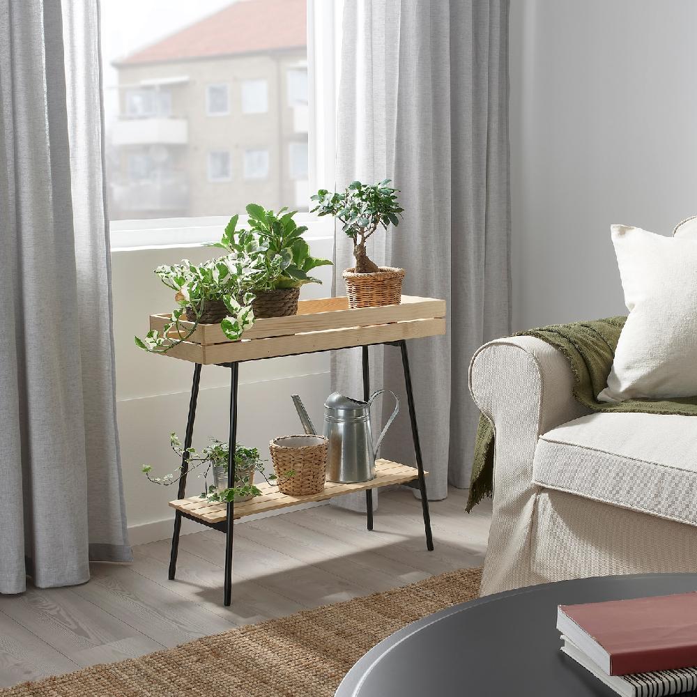 IKEA VANILJSTÅNG Piedistallo Per Piante Pino/nero 67 Cm