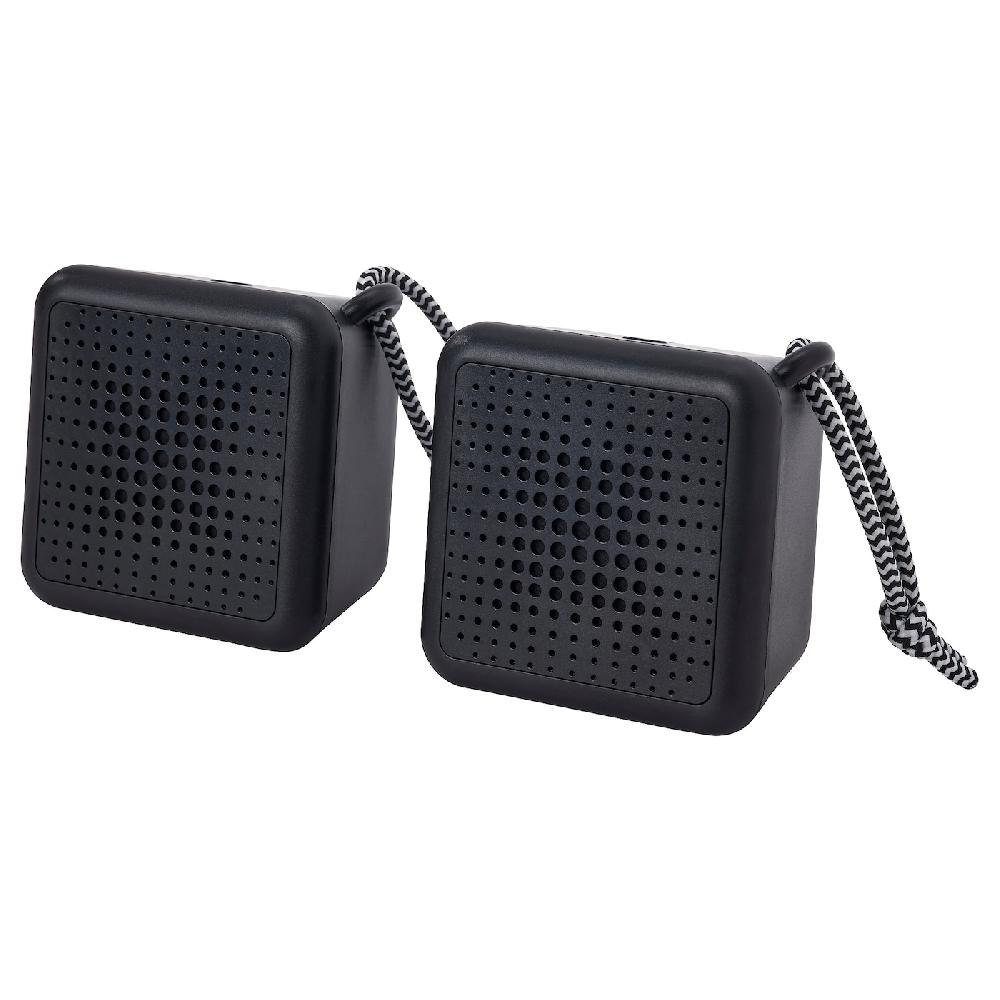 IKEA VAPPEBY Casse Bluetooth® nero/set di 2 impermeabile