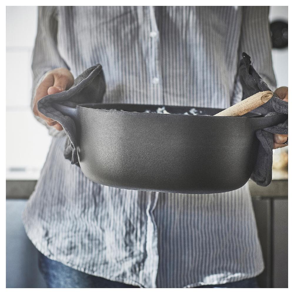 IKEA VARDAGEN Casseruola Con Coperchio Ghisa Smaltata Opaco/nero 5 L