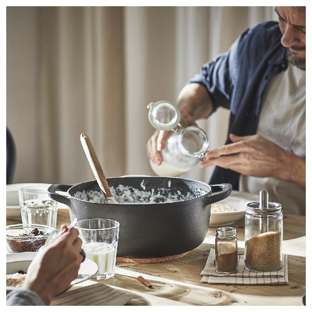 IKEA VARDAGEN Casseruola Con Coperchio Ghisa Smaltata Opaco/nero 5 L