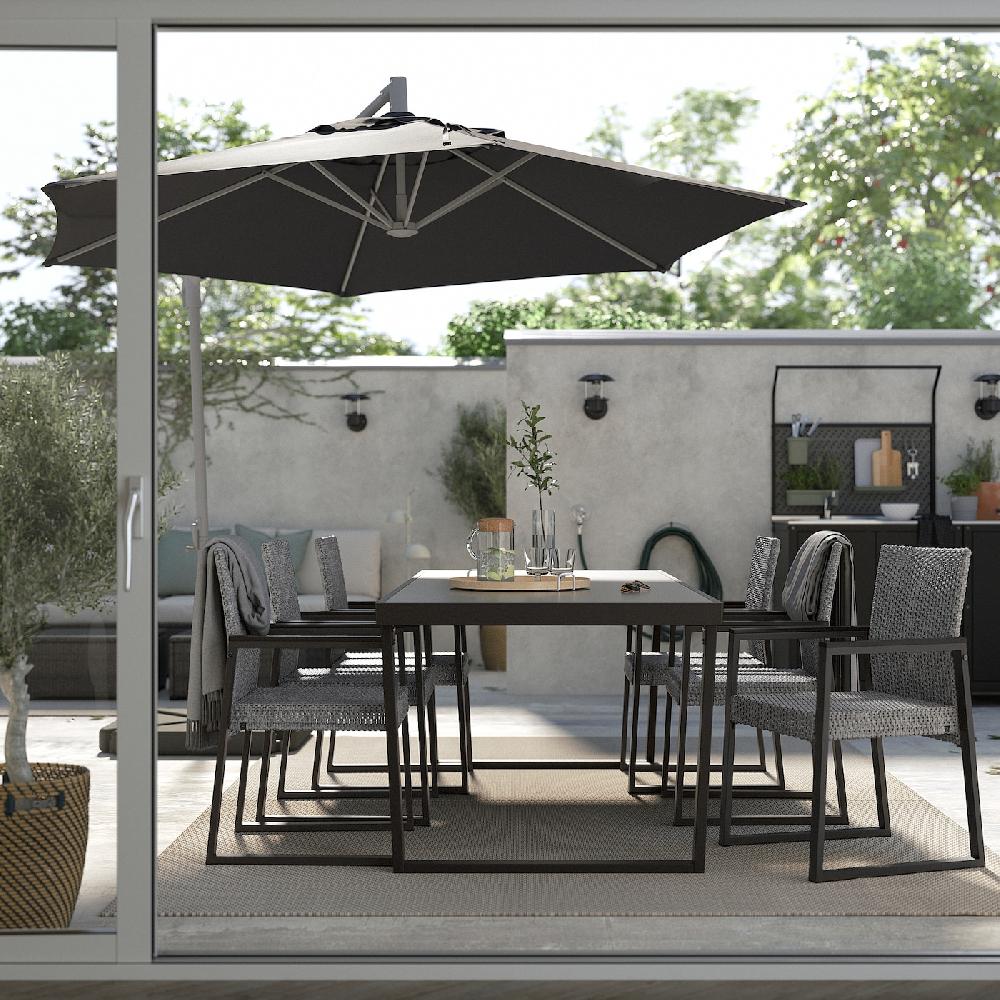 IKEA VÄRMANSÖ Tavolo Da Giardino Grigio Scuro 224x93 Cm