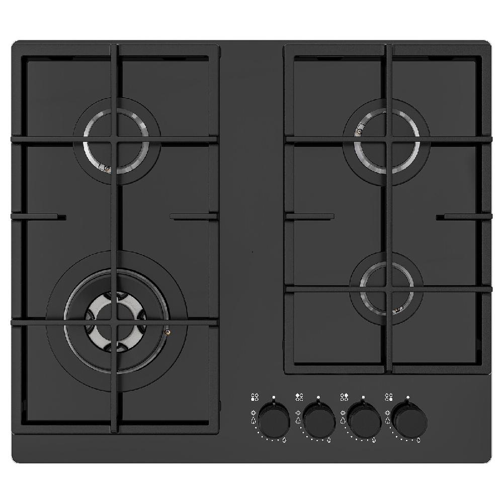 IKEA VASASTAN Piano cottura a gas IKEA 500 vetro/nero 59 cm