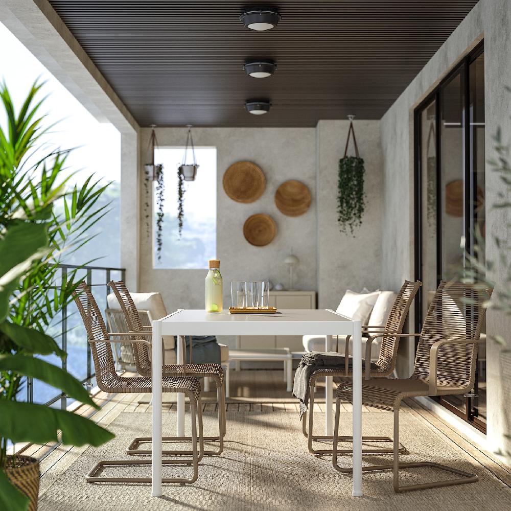 IKEA VÄSMAN Sedia Con Braccioli Da Giardino Marrone