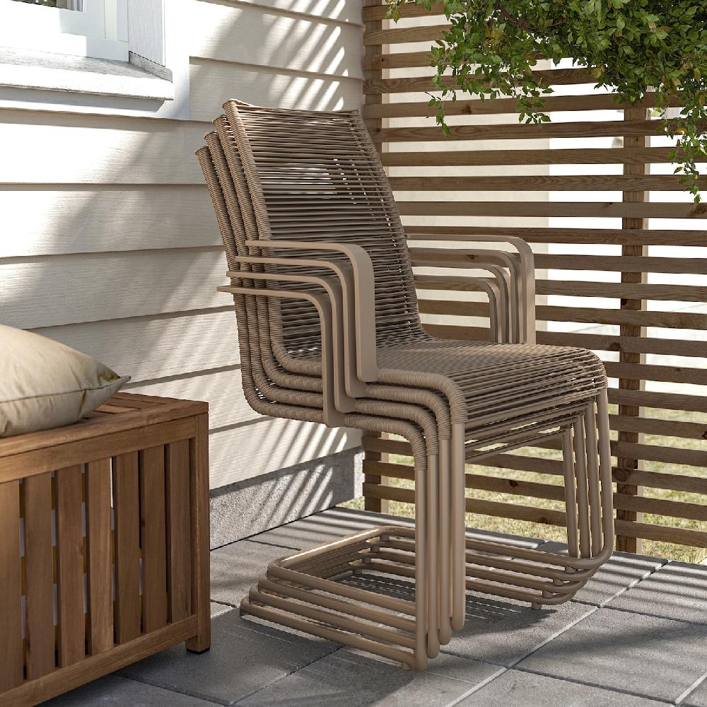 IKEA VÄSMAN Sedia Con Braccioli Da Giardino Marrone