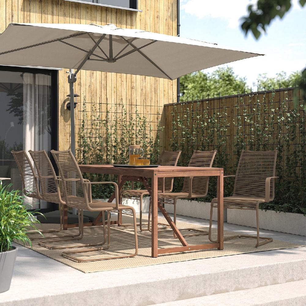 IKEA VÄSMAN Sedia Con Braccioli Da Giardino Marrone