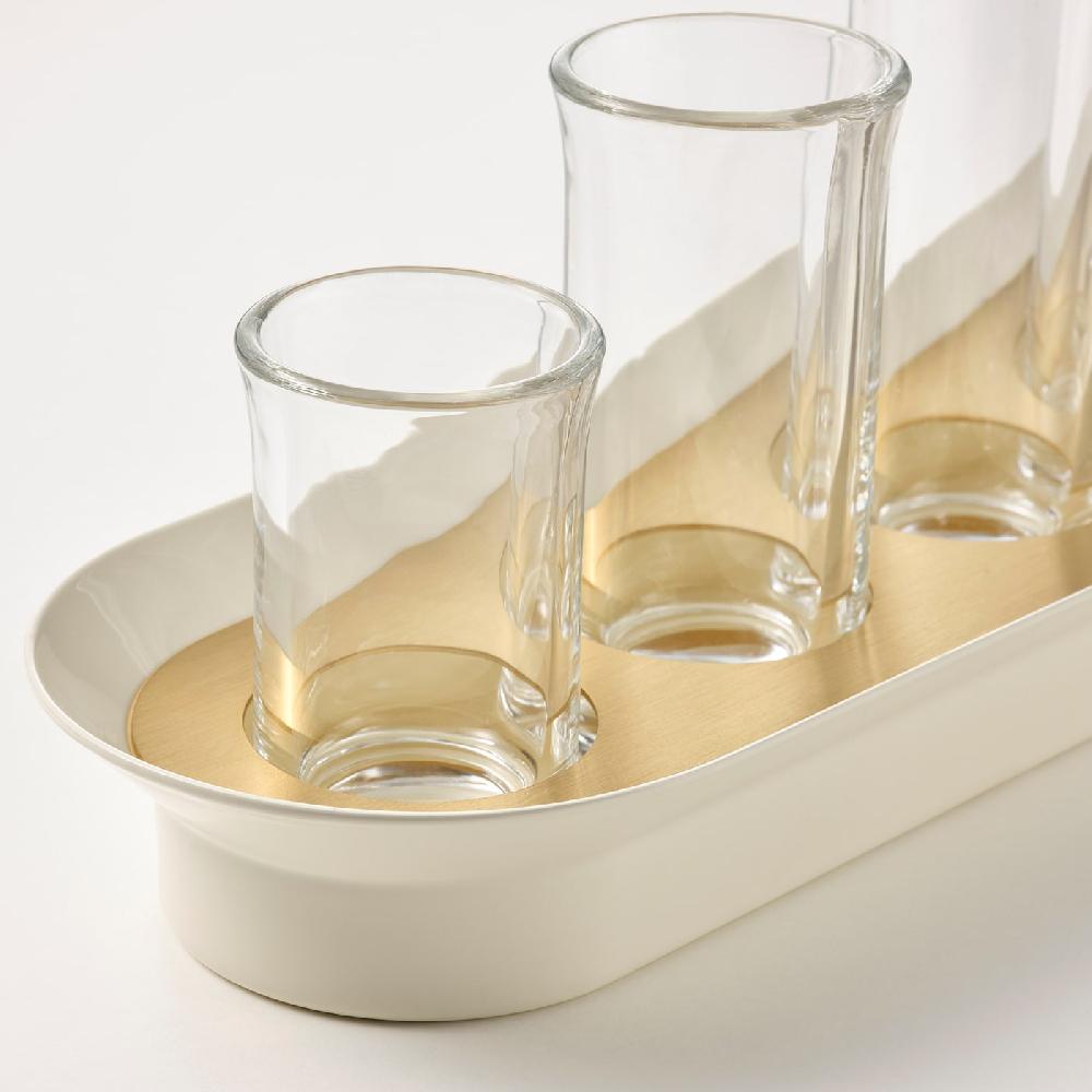 IKEA VATTENKRASSE Set Di Propagazione Vetro Trasparente Avorio/color Oro