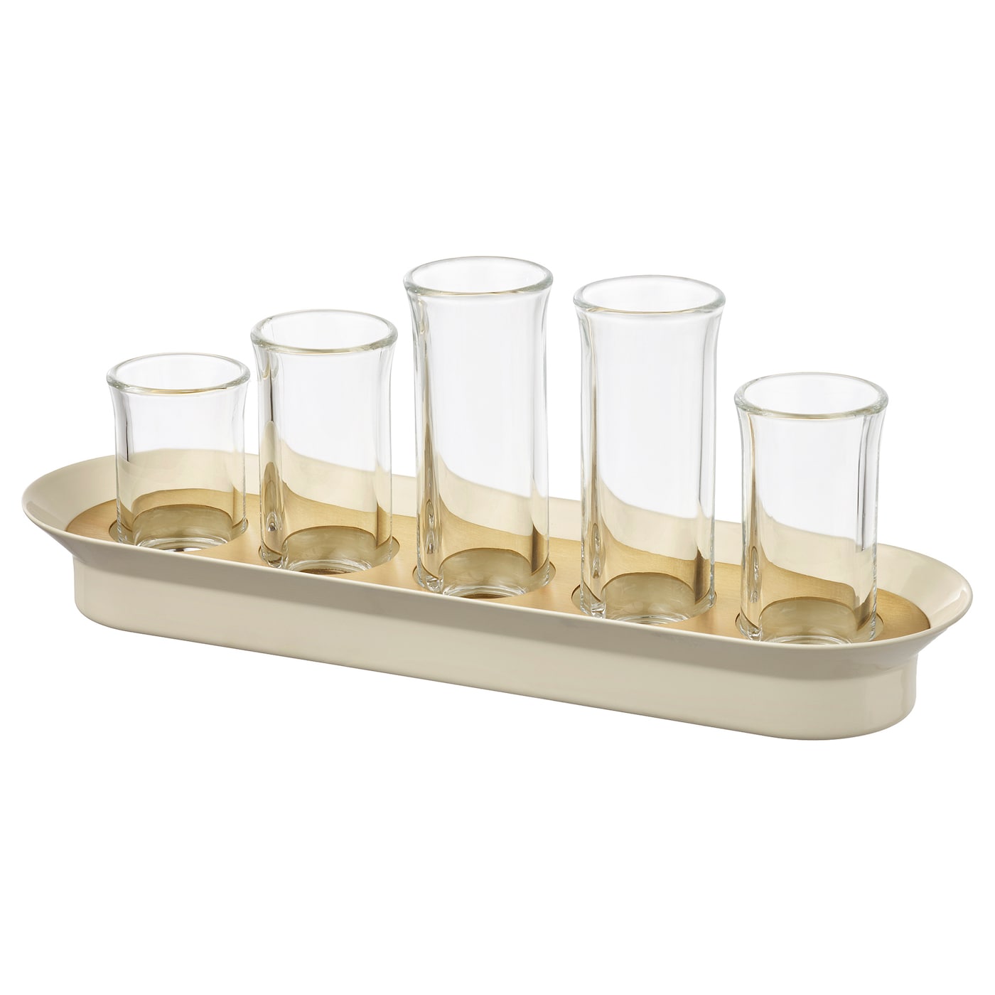 IKEA VATTENKRASSE Set di propagazione vetro trasparente avorio/color oro