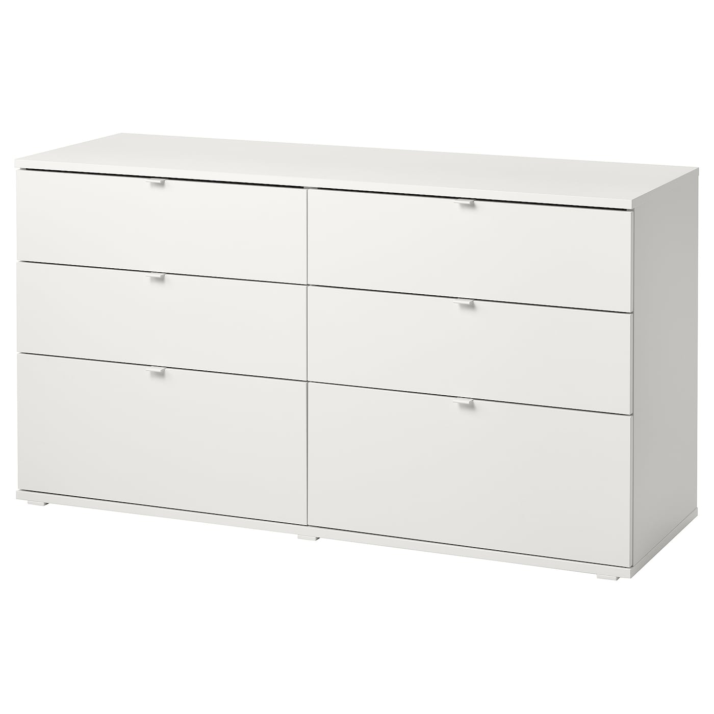 IKEA VIHALS Cassettiera con 6 cassetti bianco/funzione di ancoraggio/sbloccaggio 140x47x75 cm