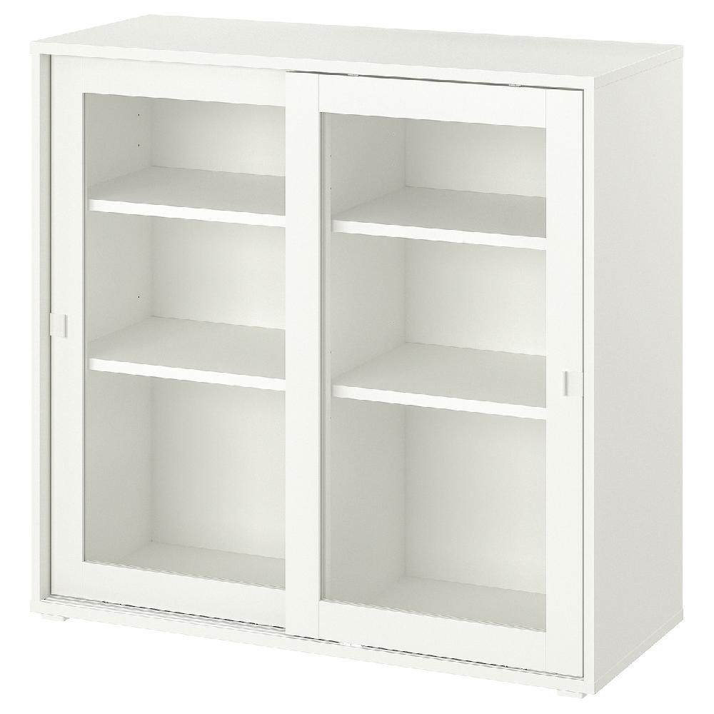 IKEA VIHALS Vetrina con ante scorrevoli bianco 95x37x90 cm