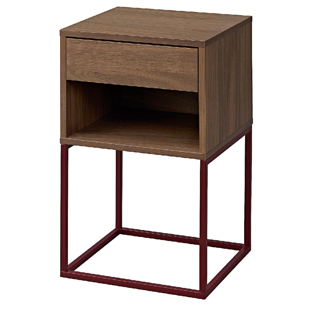 IKEA VIKHAMMER Comodino impiallacciatura di noce 40x39 cm