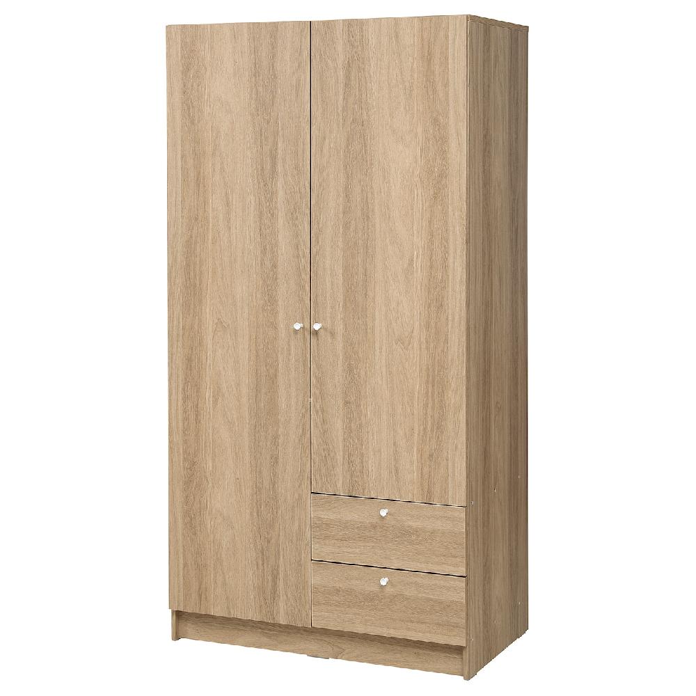 IKEA VILHATTEN Guardaroba con 2 ante e 2 cassetti effetto rovere 98x57x190 cm