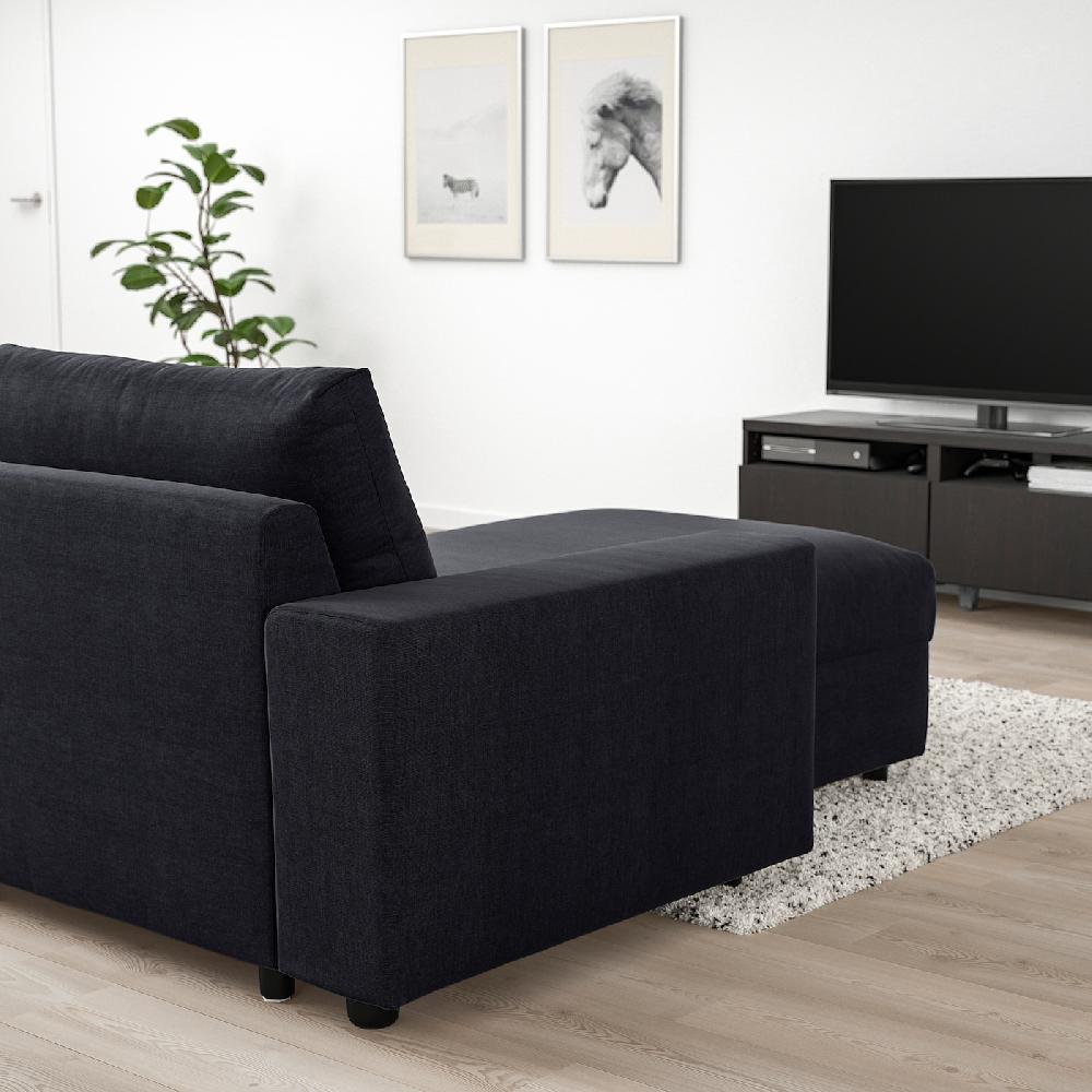 IKEA VIMLE Chaise-longue Con Braccioli Larghi/Saxemara Blu-nero