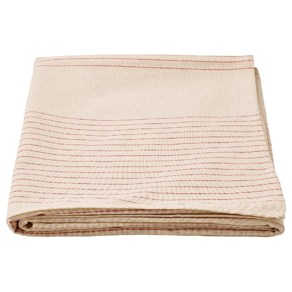 IKEA VIPPSTARR Tovaglia motivo a righe rosso/naturale 150x150 cm