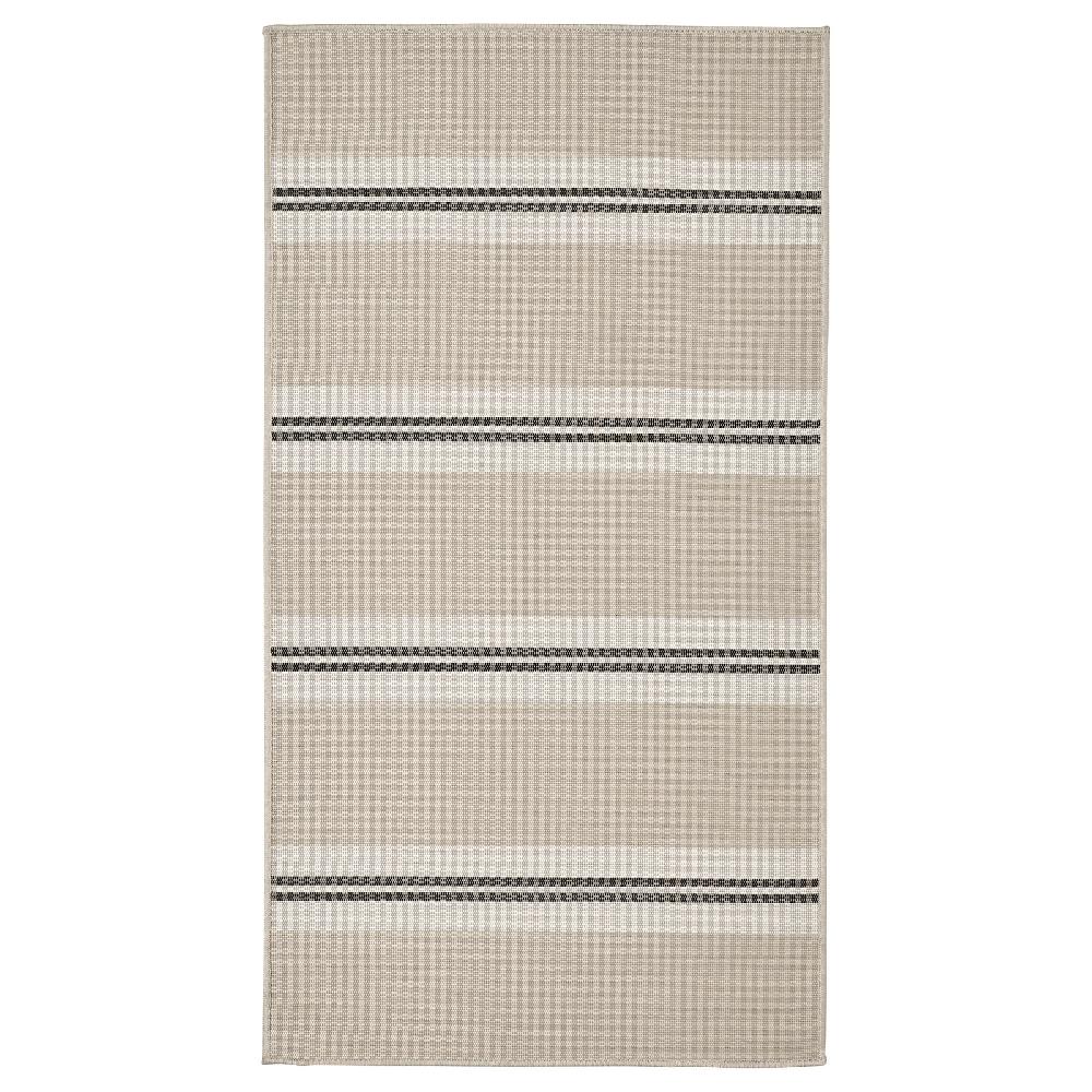 IKEA VIRKLUND Tappeto tessitura piatta int/est bianco/beige/grigio scuro 80x150 cm