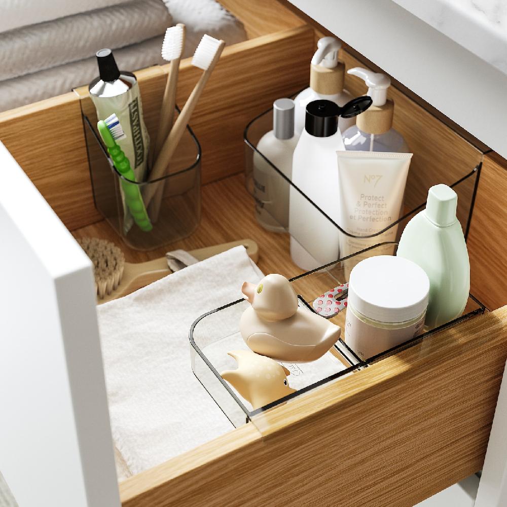 IKEA VISSLAÅN Set Di 3 Portaoggetti Per Cassetto Grigio